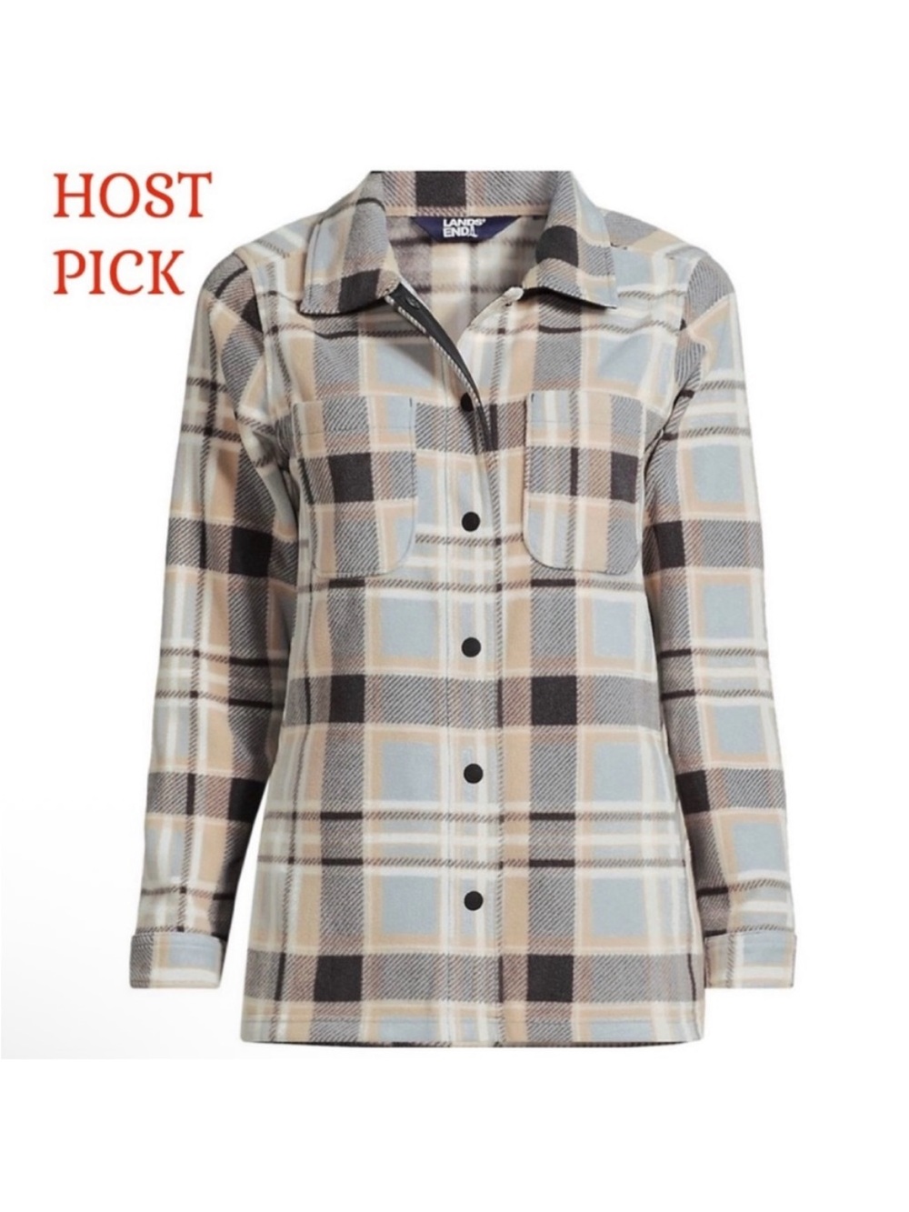 🆕- Lands End Women's Anyweather Fleece Shirt Jacket. Size: large